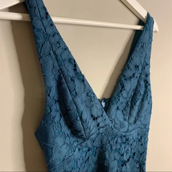 Topshop Dark Green Lace Dress - Picture 3 of 10